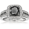 image:imageRossSimons 200 ct tw Black and White Diamond Ring in Sterling SilverDiamond