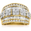 image:imageRossSimons 200 ct tw Round and Baguette Diamond MultiRow Ring in 14kt Yellow GoldDiamond