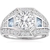 image:imageRossSimons 250 ct tw CZ and 50 ct tw Simulated Aquamarine Ring in Sterling SilverAquamarine