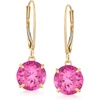 image:imageRossSimons 420 ct tw Pink Topaz Drop Earrings in 14kt Yellow Gold