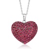 image:imageRossSimons 490 ct tw Rhodolite Garnet and 400 ct tw White Topaz Reversible Puffed Heart Pendant Necklace in Sterling Silver 18 inches