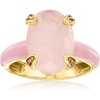 image:imageRossSimons 500 Carat Rose Quartz Ring With Rhodolite Garnet and Pastel Pink Enamel in 18kt Gold Over SterlingQuartz