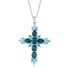 image:imageRossSimons 710 ct tw London and Swiss Blue Topaz Cross Pendant Necklace in Sterling Silver 18 inches