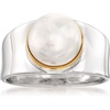 image:imageRossSimons 9510mm Cultured Pearl Ring in Sterling Silver With 14kt Gold