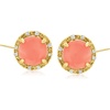 image:imageRossSimons Coral and DiamondAccented Stud Earrings in 14kt Yellow Gold