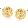 image:imageRossSimons Italian 10kt Yellow Gold DiamondCut Dome Stud Earrings