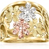 image:imageRossSimons Italian 14kt TriColored Gold Floral RingNo Gemstone