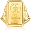 image:imageRossSimons Italian 24kt Yellow Gold FleurDeLis 1Gram Ingot Ring With 14kt Yellow Gold BandNo Gemstone