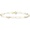 image:imageRossSimons Italian 335mm Cultured Pearl Paper Clip Link Bracelet in 10kt Yellow Gold70 Inches