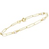 image:imageRossSimons Italian 335mm Cultured Pearl Paper Clip Link Bracelet in 10kt Yellow Gold80 Inches