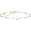 image:imageRossSimons Italian 335mm Cultured Pearl and Heart Station Bracelet in 10kt Yellow Gold 7 inches