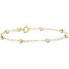 image:imageRossSimons Italian 3mm 10kt Yellow Gold Bead Station Braceletno gemstone