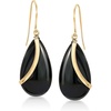 image:imageRossSimons PearShaped Black Onyx Drop Earrings in 14kt Yellow Gold