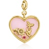 image:imageRossSimons Pink Opal Heart Charm With Single Rhodolite Garnet in 18kt Gold Over Sterling