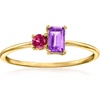 image:imageRossSimons Pure Collection 020 Carat Amethyst and 10 Carat Rhodolite Garnet Toi Et Moi Ring in 14kt Yellow Gold Size 5