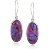 image:imageRossSimons Purple Turquoise Oval Drop Earrings in Sterling Silver