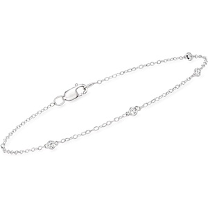image:imagePure Collection by RossSimons 010 ct tw BezelSet Diamond Bracelet in Sterling SilverDiamond