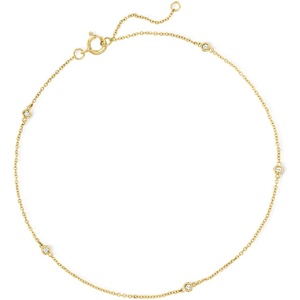 image:imagePure Collection by RossSimons 010 ct tw Diamond Station Anklet in 14kt Yellow Gold 9 inches
