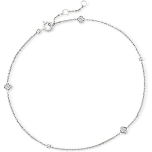 image:imagePure Collection by RossSimons 015 ct tw Diamond Anklet in Sterling Silver 9 inches