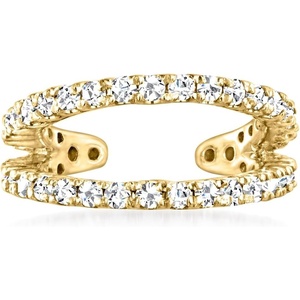 image:imagePure Collection by RossSimons 020 ct tw Diamond 2Row Single Ear Cuff in 14kt Yellow Gold