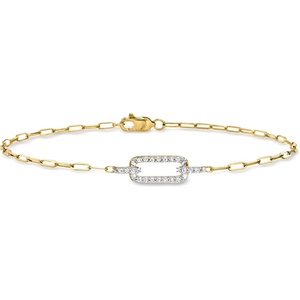 image:imagePure Collection by RossSimons 020 ct tw Diamond Paper Clip Link Bracelet in 14kt Yellow GoldDiamond