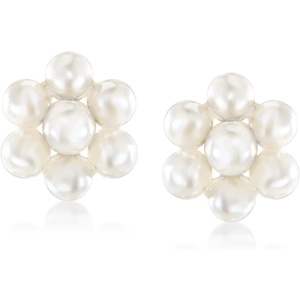 image:imagePure Collection by RossSimons 23mm Cultured Pearl Flower Earrings With 14kt Yellow Gold