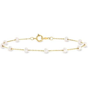 image:imagePure Collection by RossSimons 335mm Cultured Pearl Station Bracelet in 14kt Yellow Gold80 Inches