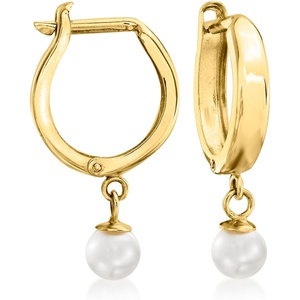 image:imagePure Collection by RossSimons 445mm Cultured Pearl Huggie Hoop Earrings in 14kt Yellow Gold