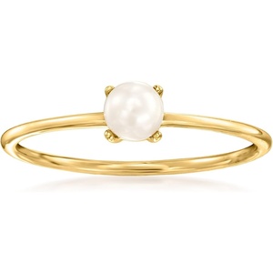 image:imagePure Collection by RossSimons 4mm Cultured Pearl Ring in 14kt Yellow Gold