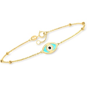 image:imagePure Collection by RossSimons Italian 14kt Yellow Gold Evil Eye Bracelet With Multicolored Enamelno gemstone