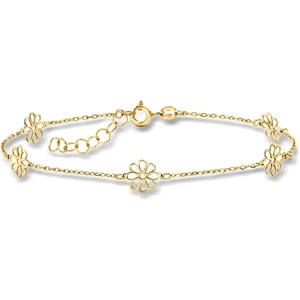 image:imagePure Collection by RossSimons Italian 14kt Yellow Gold Flower Station Bracelet 7 inches