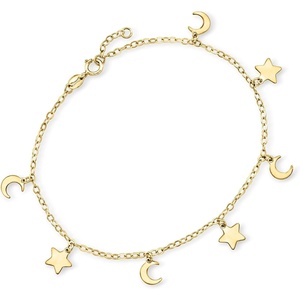 image:imagePure Collection by RossSimons Italian 14kt Yellow Gold Moon and Stars Braceletno gemstone