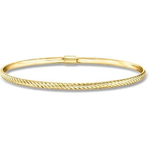 image:imagePure Collection by RossSimons Italian 14kt Yellow Gold Ridged Bangle Braceletno gemstone