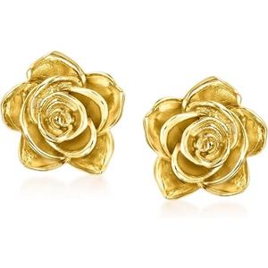 image:imagePure Collection by RossSimons Italian 14kt Yellow Gold Rose Earrings
