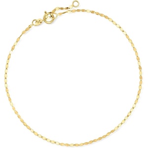 image:imagePure Collection by RossSimons Italian 16mm 14kt Yellow Gold LumachinaChain Anklet 9 inches