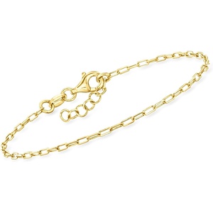 image:imagePure Collection by RossSimons Italian 16mm 18kt Gold Over Sterling Mini Paper Clip Link Braceletno gemstone