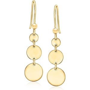 image:imagePure Collection by RossSimons Italian 18kt Gold Over Sterling Graduated Disc Drop Earrings