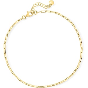 image:imagePure Collection by RossSimons Italian 18kt Gold Vermeil Paper Clip Link Anklet 9 inches