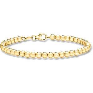 image:imagePure Collection by RossSimons Italian 4mm 14kt Yellow Gold Bead Braceletno gemstone