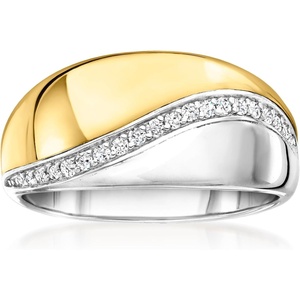 image:imageRossSimons 015 ct tw Diamond Wave Ring in 14kt 2Tone GoldDiamond