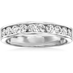 image:imageRossSimons 075 ct tw ChannelSet Diamond Wedding Band in 14kt White GoldDiamond