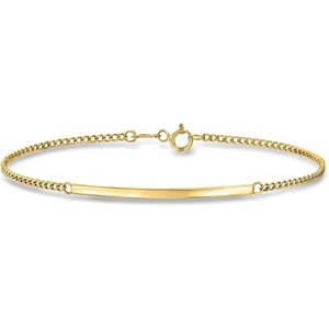image:imageRossSimons 10kt Yellow Gold CurbLink Bar Braceletno gemstone