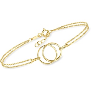 image:imageRossSimons 10kt Yellow Gold DoubleCircle Braceletno gemstone
