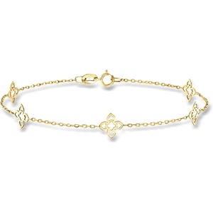 image:imageRossSimons 10kt Yellow Gold Flower Station Braceletno gemstone
