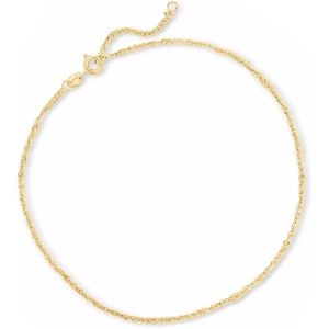 image:imageRossSimons 15mm 10kt Yellow Gold SingaporeChain Anklet 9 inches