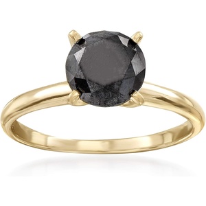 image:imageRossSimons 200 Carat Black Diamond Solitaire Ring in 14kt Yellow GoldDiamond