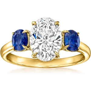 image:imageRossSimons 200 Carat LabGrown Diamond Ring With 100 ct tw Sapphires in 14kt Yellow GoldDiamond