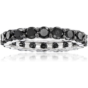 image:imageRossSimons 200 ct tw Black Diamond Eternity Band in 14kt White Golddiamondcolored