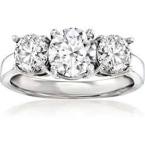 image:imageRossSimons 200 ct tw LabGrown Diamond 3Stone Ring in 14kt White GoldDiamond