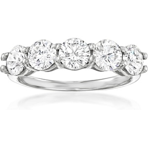 image:imageRossSimons 200 ct tw LabGrown Diamond 5Stone Ring in 14kt White GoldDiamond